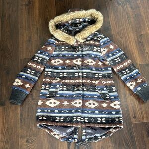 Buffalo Outerwear wool long Aztec coat